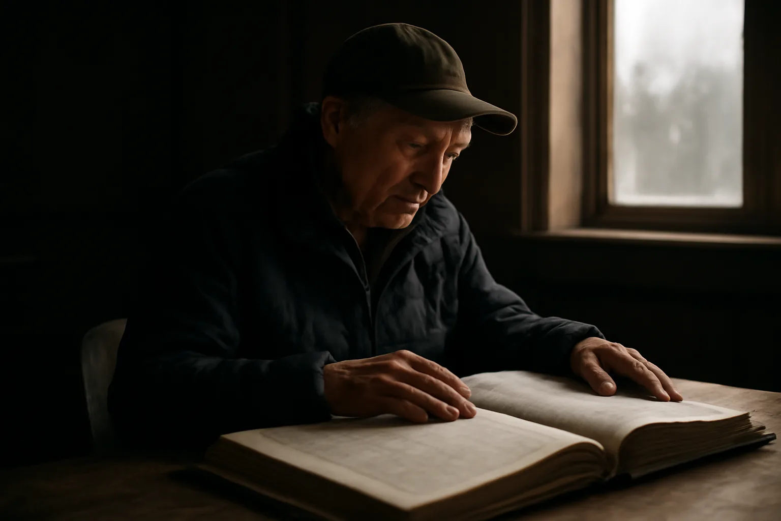 Examiner in Alaska courthouse turning pages in a land record volume