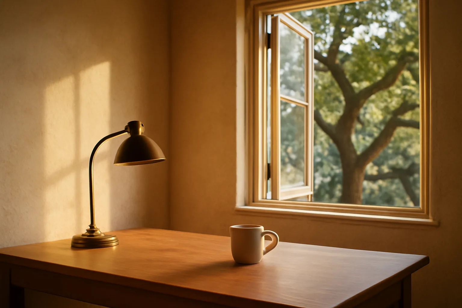 Sunlit West Palm Beach desk used for Florida title examiner work