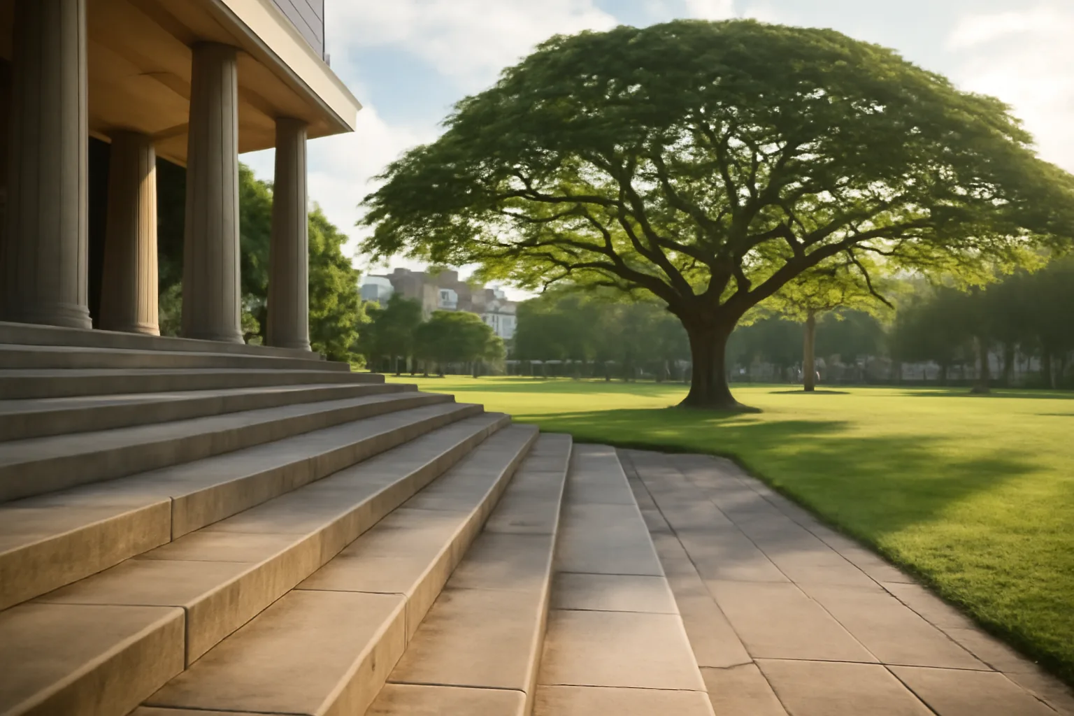 Honolulu civic lawn and steps near Hawaii title records offices